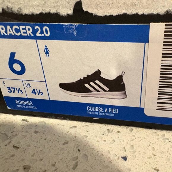ADIDAS QT Racer 2.0- Black and White, Size 6 - Picture 6 of 6